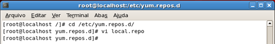 Criação do arquivo de configuração do repositorio